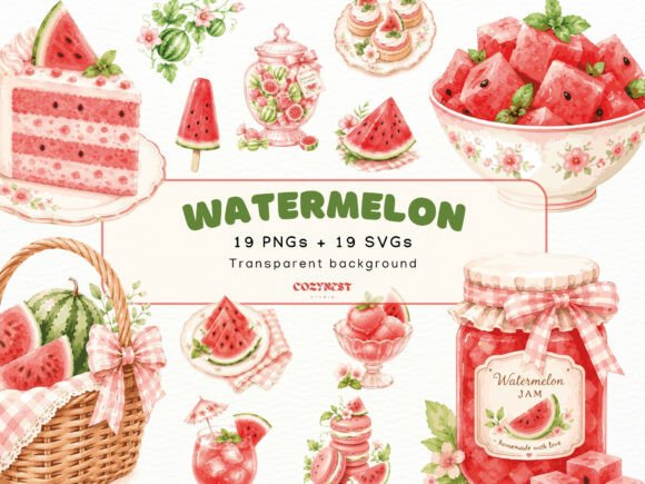 Download Watermelon Watercolor Cliparts, PNG SVG - Watercolor cliparts Collection